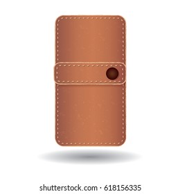 Purse isolated on white background classic brown leather modern art creative vector