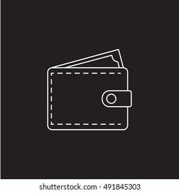 purse line icon, outline vector logo illustration, linear pictogram isolated on black