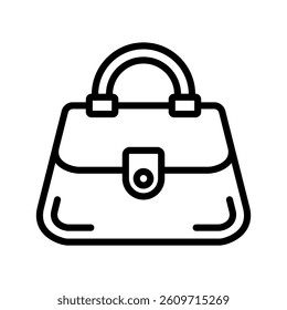 Purse Line Vector Illustration On White Background.