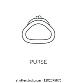 Purse linear icon. Purse concept stroke symbol design. Thin graphic elements vector illustration, outline pattern on a white background, eps 10.