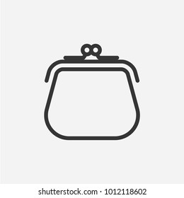 Purse. Linear vector icon