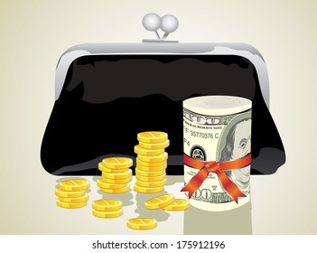 Purse with money 