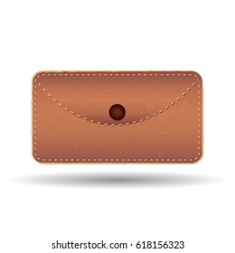 Purse for money isolated on white background classic leather brown modern art creative vector