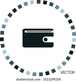 Purse with money, vector icon