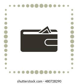 Purse with money, vector icon