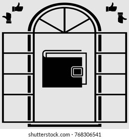 purse with money. vector icon
