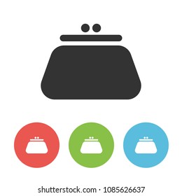 Purse one vector flat icon isolated on white background