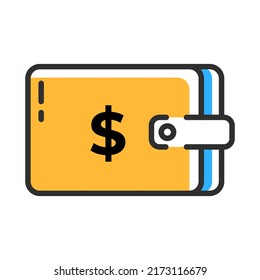 Purse Outline Colored Icon. Vector Illustration