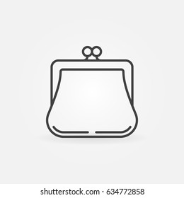 Purse Outline Icon Vector Money Savings Stock Vector (Royalty Free ...