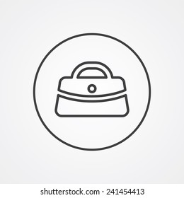 purse outline thin symbol, dark on white background, logo editable, creative template 