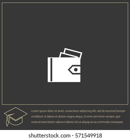 Purse, Pay, online mobile payment, bill, payment, salary, shopping concept Vector Icon.