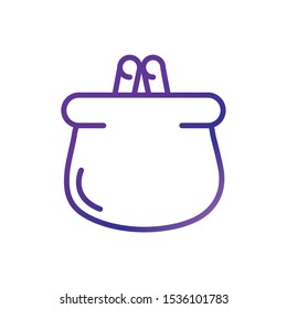 purse safe money charity help donation gradient line vector illustration