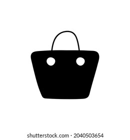 Purse shopping icon, Shopping bag icon in solid black flat shape glyph icon, isolated on white background 