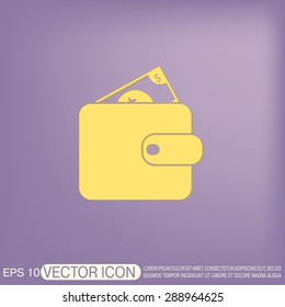 purse sign. symbol icon purse and dollar. money in your wallet