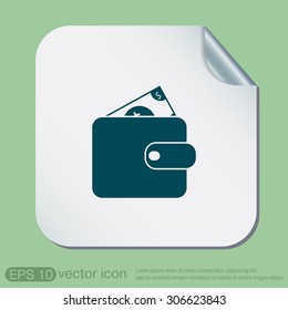 purse sign. symbol icon purse and dollar. money in your wallet