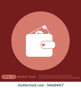 purse sign. symbol icon purse and dollar. money in your wallet