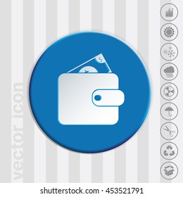 purse sign. symbol icon purse and dollar. money in your wallet