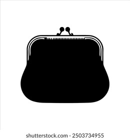 Purse silhouette vector illustration on white background
