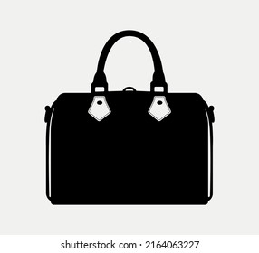 Purse Silhouette, Women's Handbag Vector Illustration.