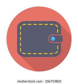 Purse. Single flat color icon. Vector illustration.