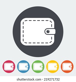 Purse. Single flat icon on the circle. Vector illustration.