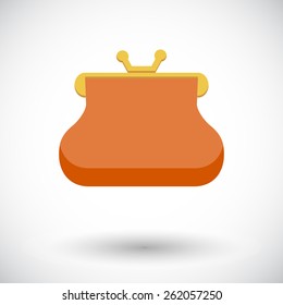 Purse. Single flat icon on white background. Vector illustration.