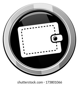 Purse. Single round icon. Vector illustration.