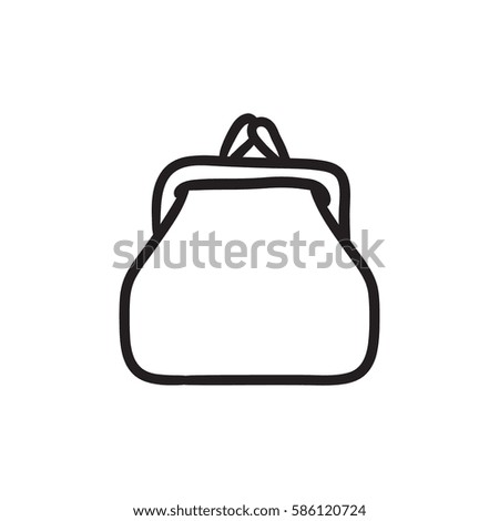 Purse sketch icon for web, mobile and infographics. Hand drawn Purse icon. Purse vector icon. Purse icon isolated on white background.
