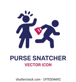 Purse snatcher by man thief icon 