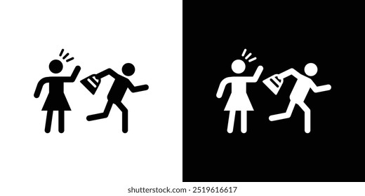 Purse snatcher icon linear logo isolated