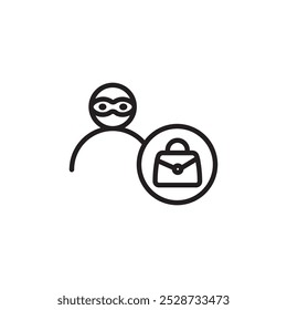 Purse snatcher icon Outline vector for web ui