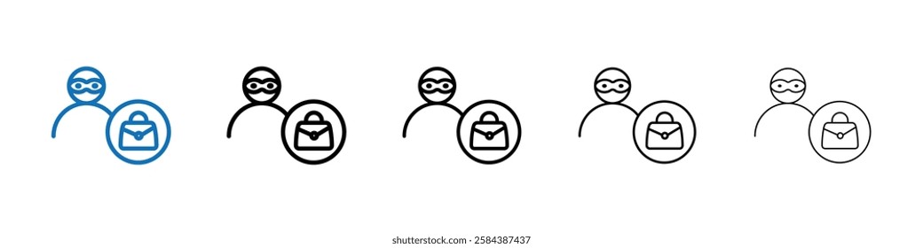 Purse snatcher icon Outline vector logo for web ui