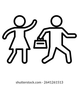 Purse snatcher icon simple flat icon vector symbol