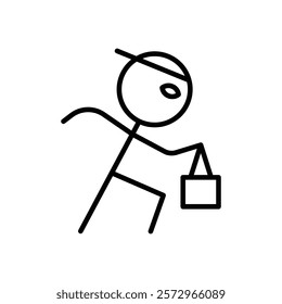 Purse snatcher icon simple vector symbol