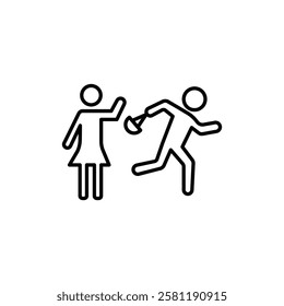 Purse snatcher icon Thin line art isolated