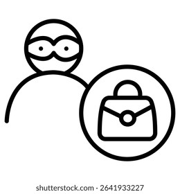 Purse snatcher icon Thin line vector design