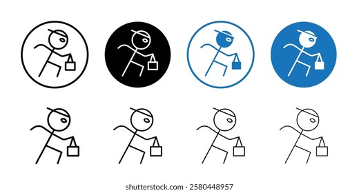 Purse snatcher icon Vector logo outline