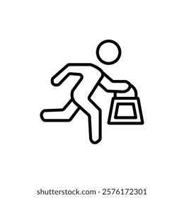 Purse snatcher icon vector outline logo sign