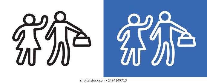 Purse snatcher logo sign set vector outline