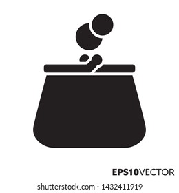 Icono negro sólido de la bolsa. Símbolo glifo de dinero y efectivo. Ilustración vectorial plana de las finanzas personales.
