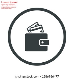 purse vector icon 10 eps , Lorem ipsum Flat design