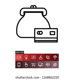 Purse vector icon