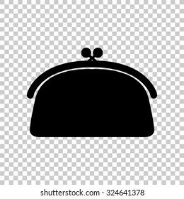 purse vector icon - black illustration