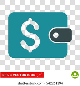 Purse vector icon. Image style is a flat soft blue iconic symbol.