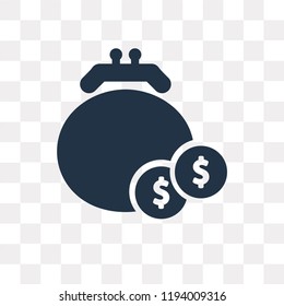 Purse vector icon isolated on transparent background, Purse transparency concept can be used web and mobile