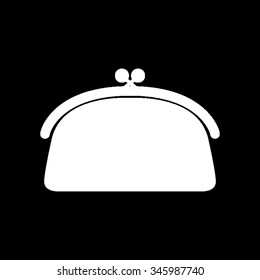 purse vector icon isolated on black