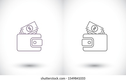 Purse vector icon , lorem ipsum Flat design