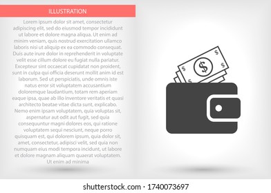 Purse vector icon , lorem ipsum Flat design