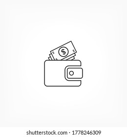 Icono del vector de la cartera , lorem ipsum Diseño plano