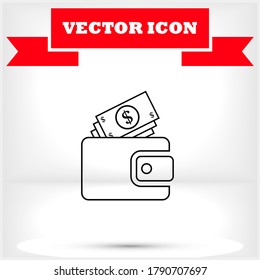 Purse vector icon , lorem ipsum Flat design